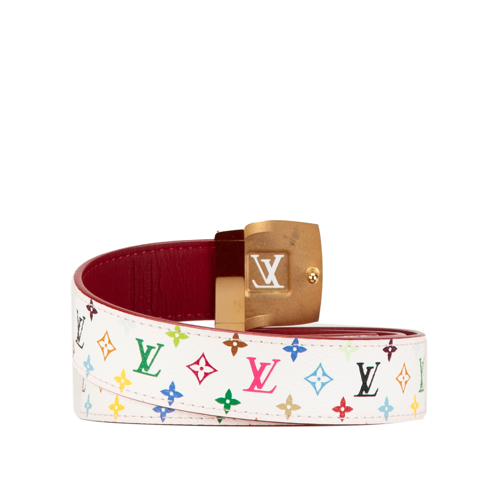 Pre-Loved Louis Vuitton Monogram Multicolore LV Cut Reversible Belt - Picture 3 of 10